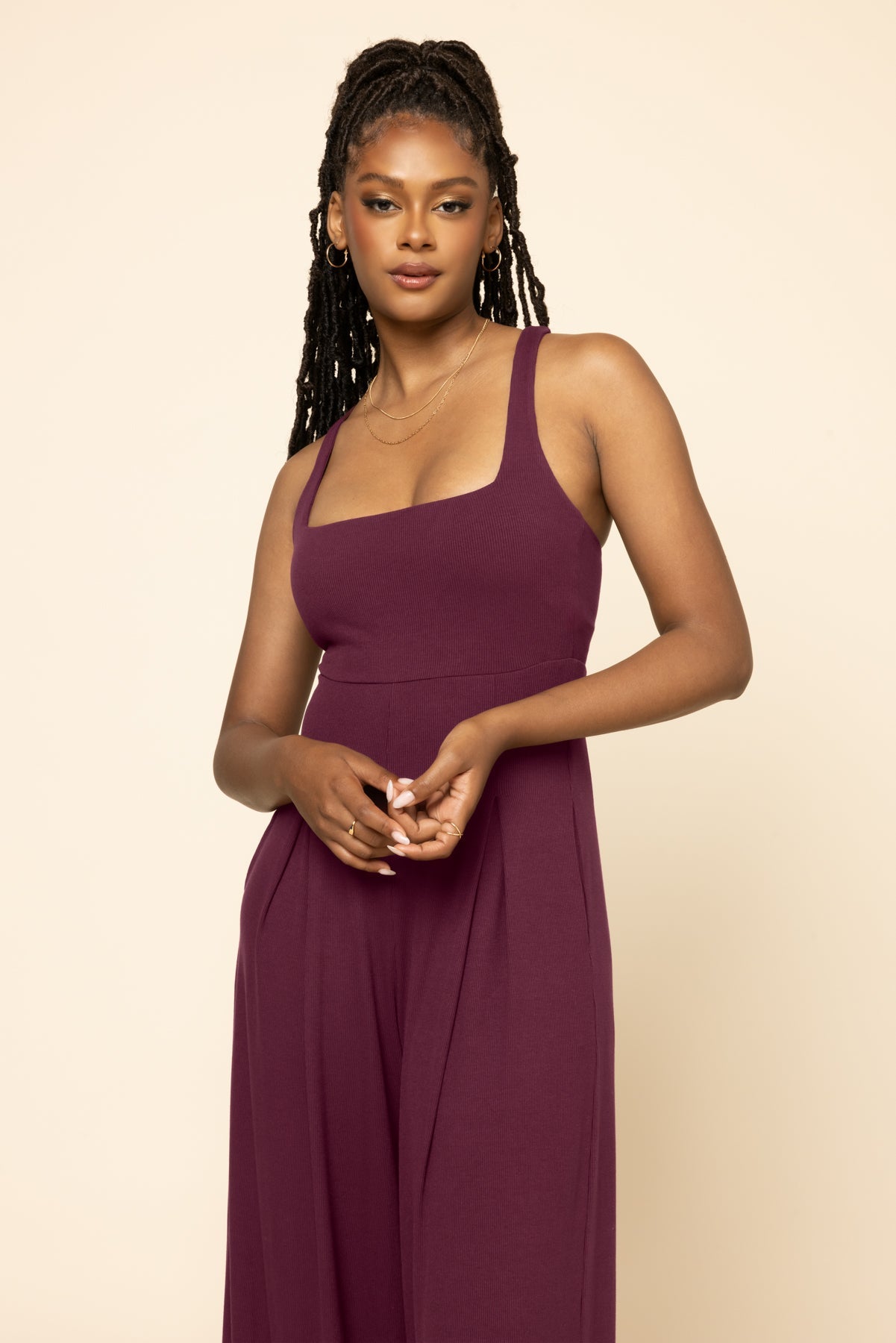 POPFLEX®Go with the Flow Jumpsuit - Vineyard Wine - M.S Skincare