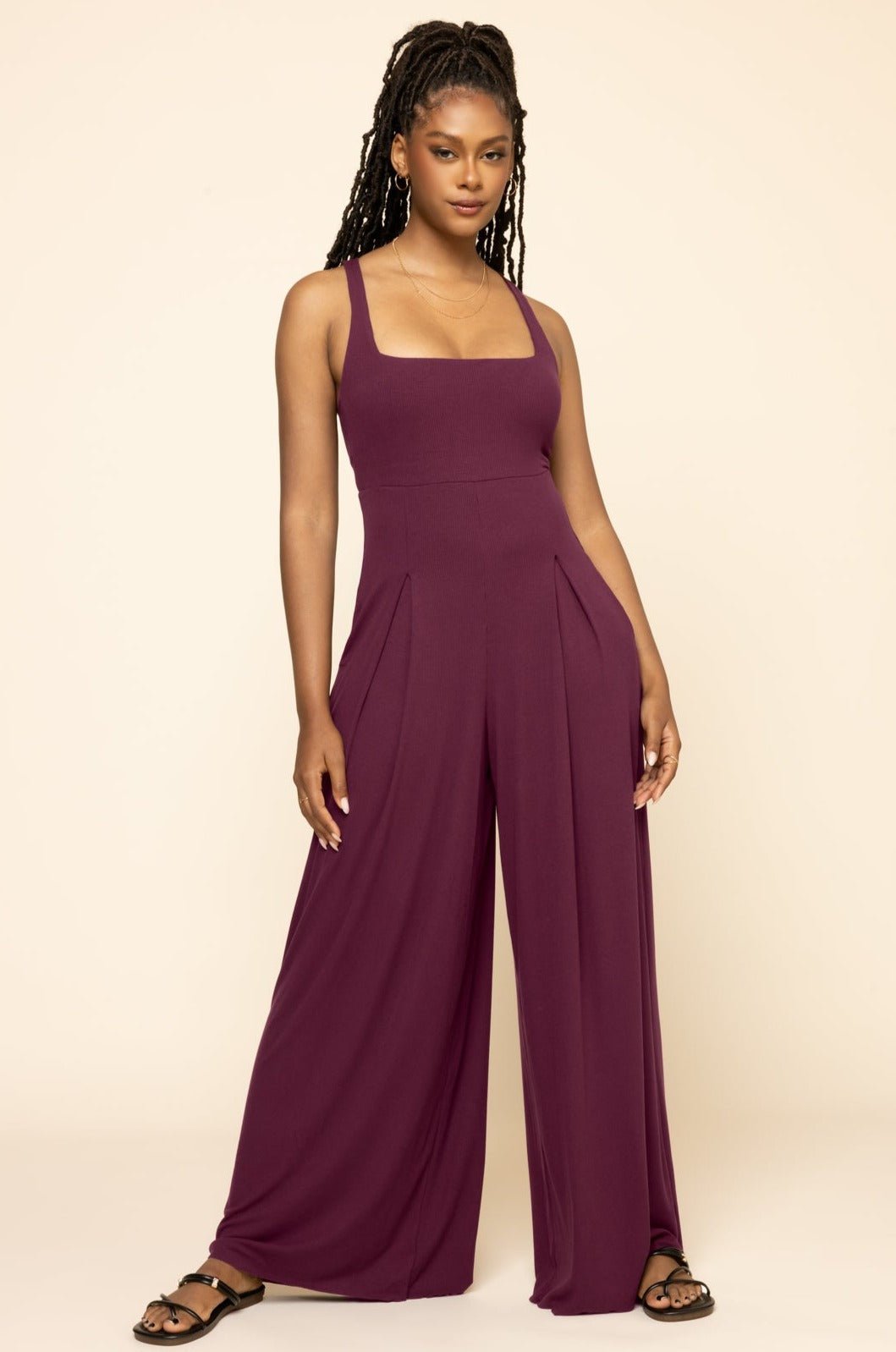 POPFLEX®Go with the Flow Jumpsuit - Vineyard Wine - M.S Skincare