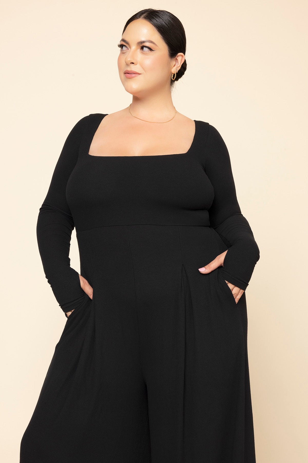 POPFLEX®Go With The Flow Long Sleeve Jumpsuit - Black - M.S Skincare