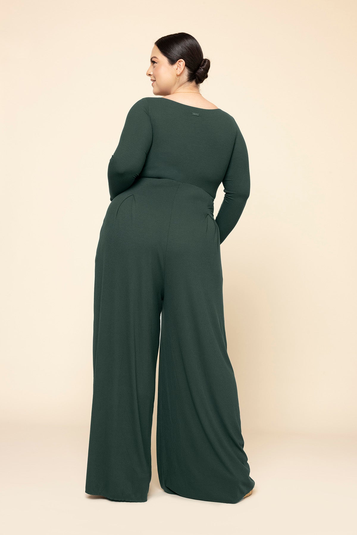 POPFLEX®Go With The Flow Long Sleeve Jumpsuit - Pine - M.S Skincare