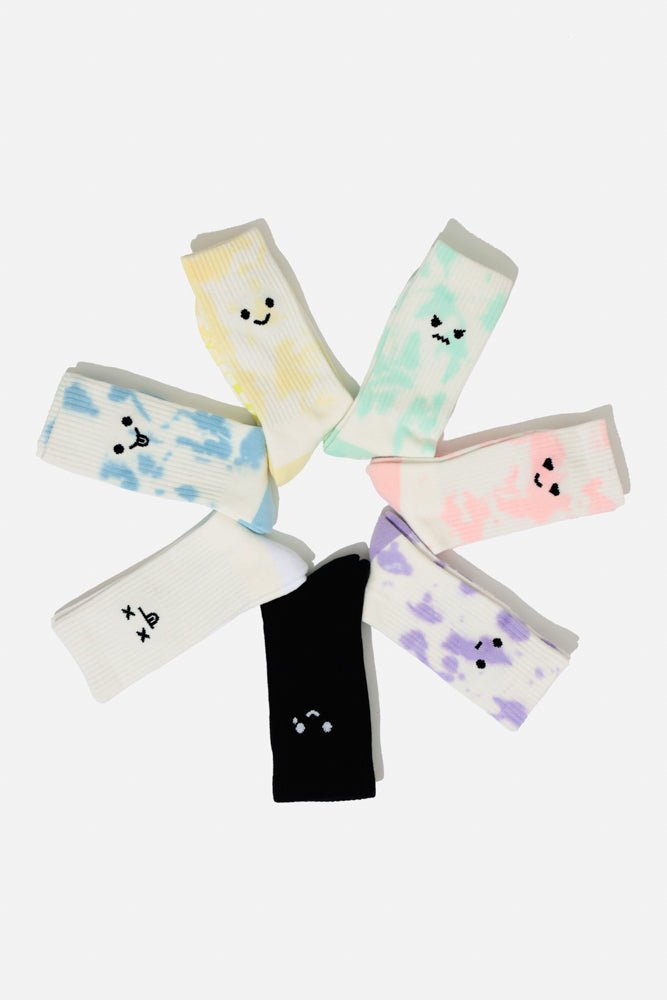 POPFLEX®Happy Cry Face Mid - Calf Gym Socks - Black - M.S Skincare