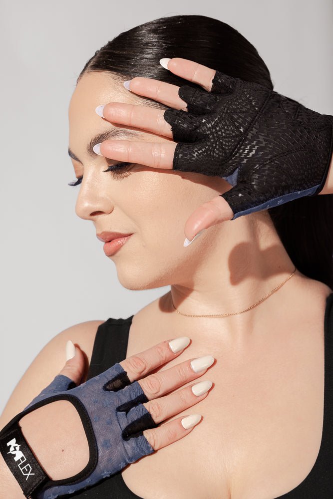 POPFLEX®Luxe Mesh Training Gloves - Navy Stars - M.S Skincare