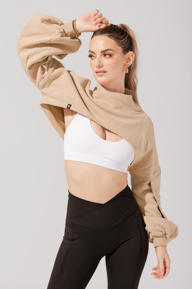 POPFLEX® Mockneck Shruggie - Taupe