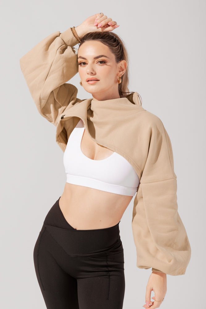 POPFLEX® Mockneck Shruggie - Taupe