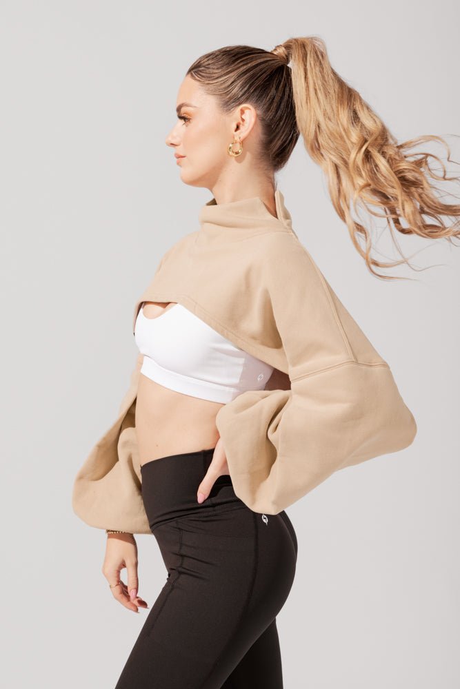 POPFLEX® Mockneck Shruggie - Taupe