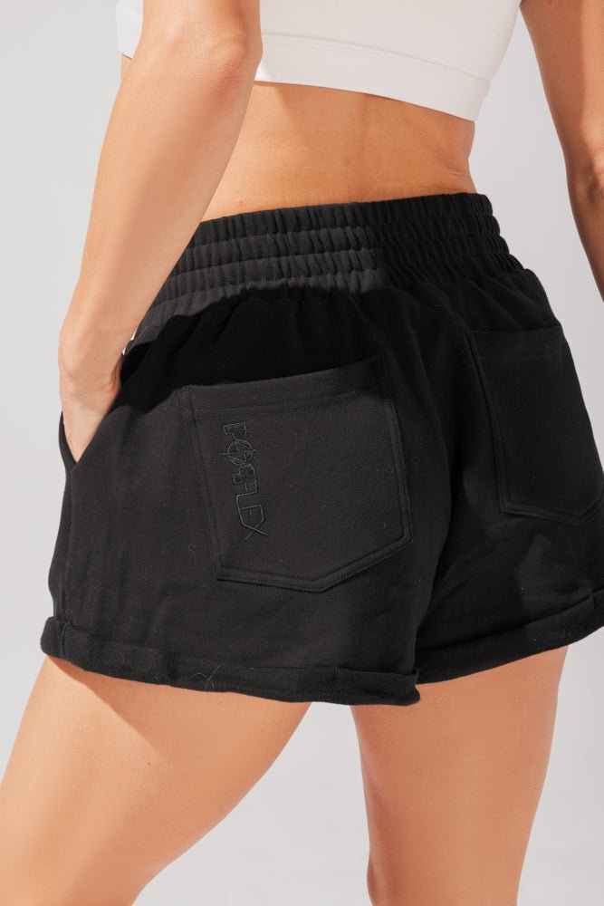 POPFLEX®Ooey Gooey Lounge Shorts with Pockets - Black - M.S Skincare