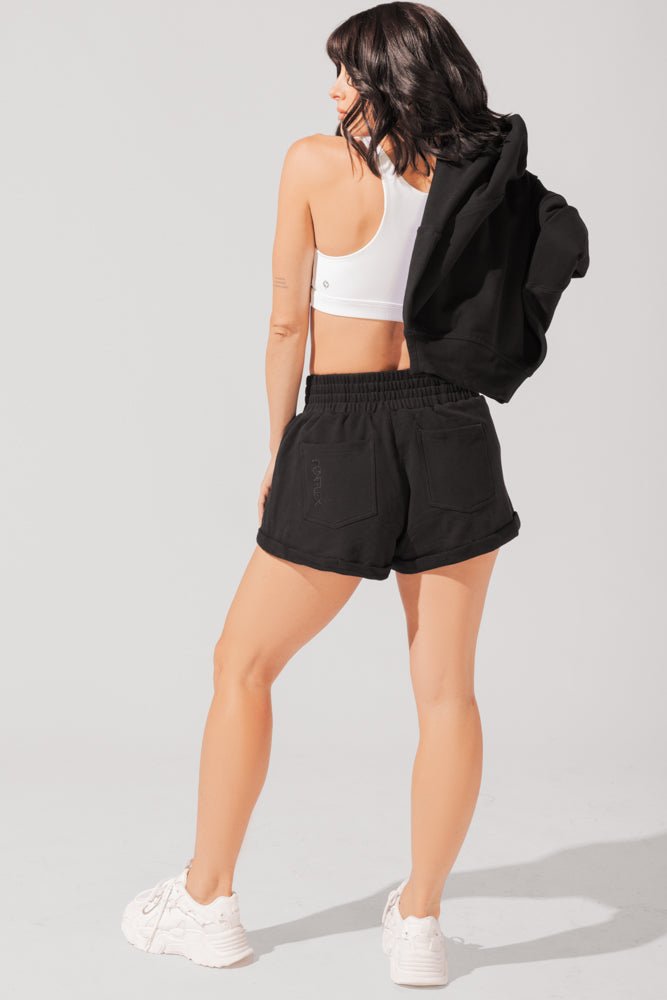 POPFLEX®Ooey Gooey Lounge Shorts with Pockets - Black - M.S Skincare