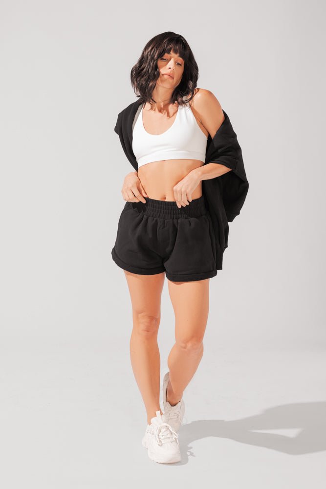 POPFLEX®Ooey Gooey Lounge Shorts with Pockets - Black - M.S Skincare