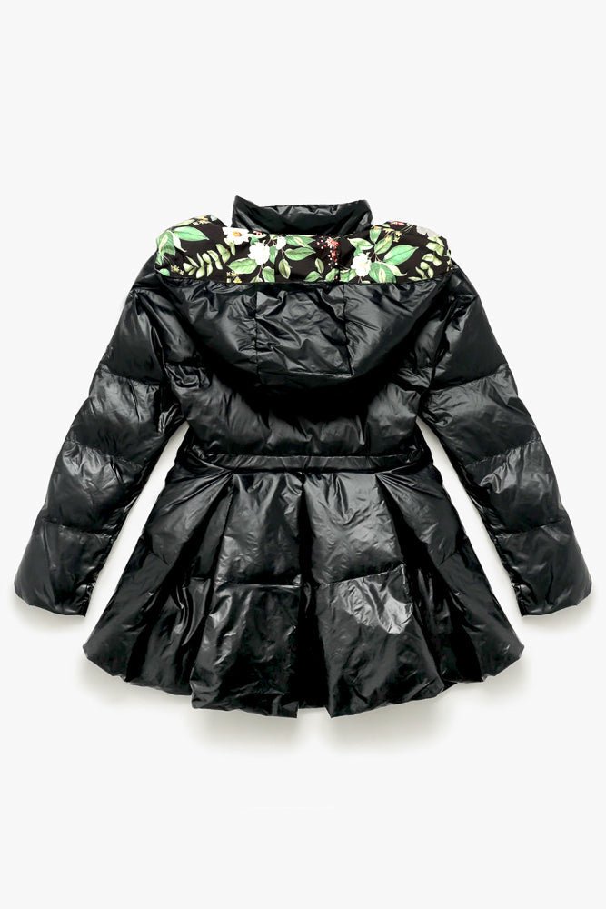 POPFLEX®Pearl Peplum Puffer Jacket - Black - M.S Skincare