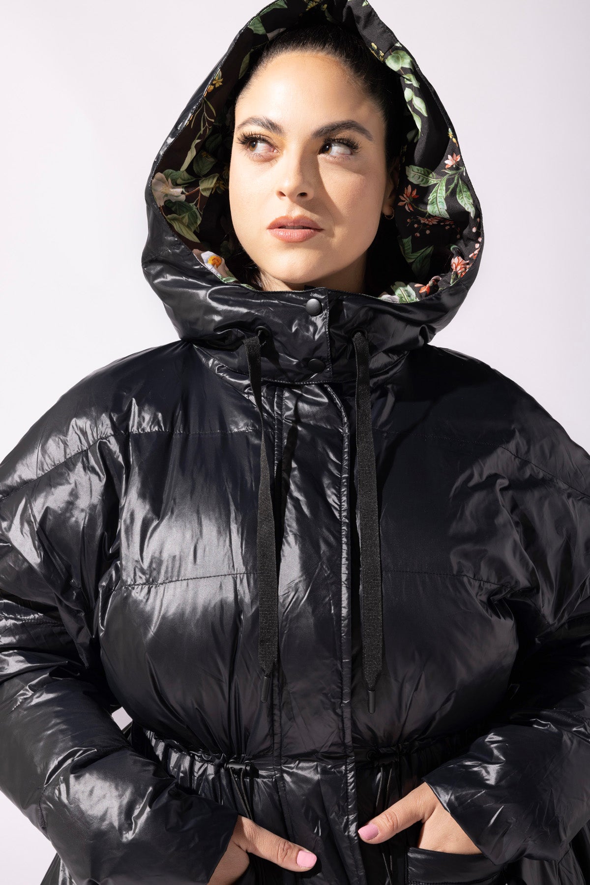 POPFLEX®Pearl Peplum Puffer Jacket - Black - M.S Skincare