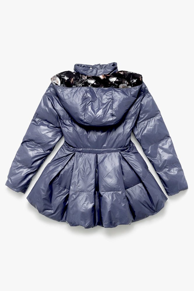 POPFLEX®Pearl Peplum Puffer Jacket - Navy - M.S Skincare