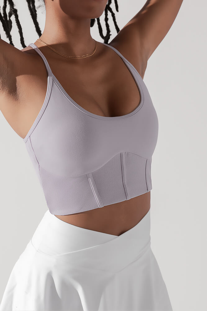 POPFLEX®Plié Corset Crop Bralette - Lavender Grey - M.S Skincare