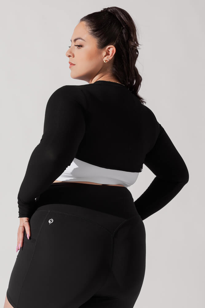 POPFLEX®Relevé Ribbed Shrug - Black - M.S Skincare