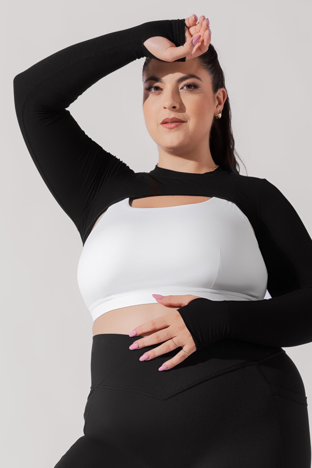 POPFLEX®Relevé Ribbed Shrug - Black - M.S Skincare