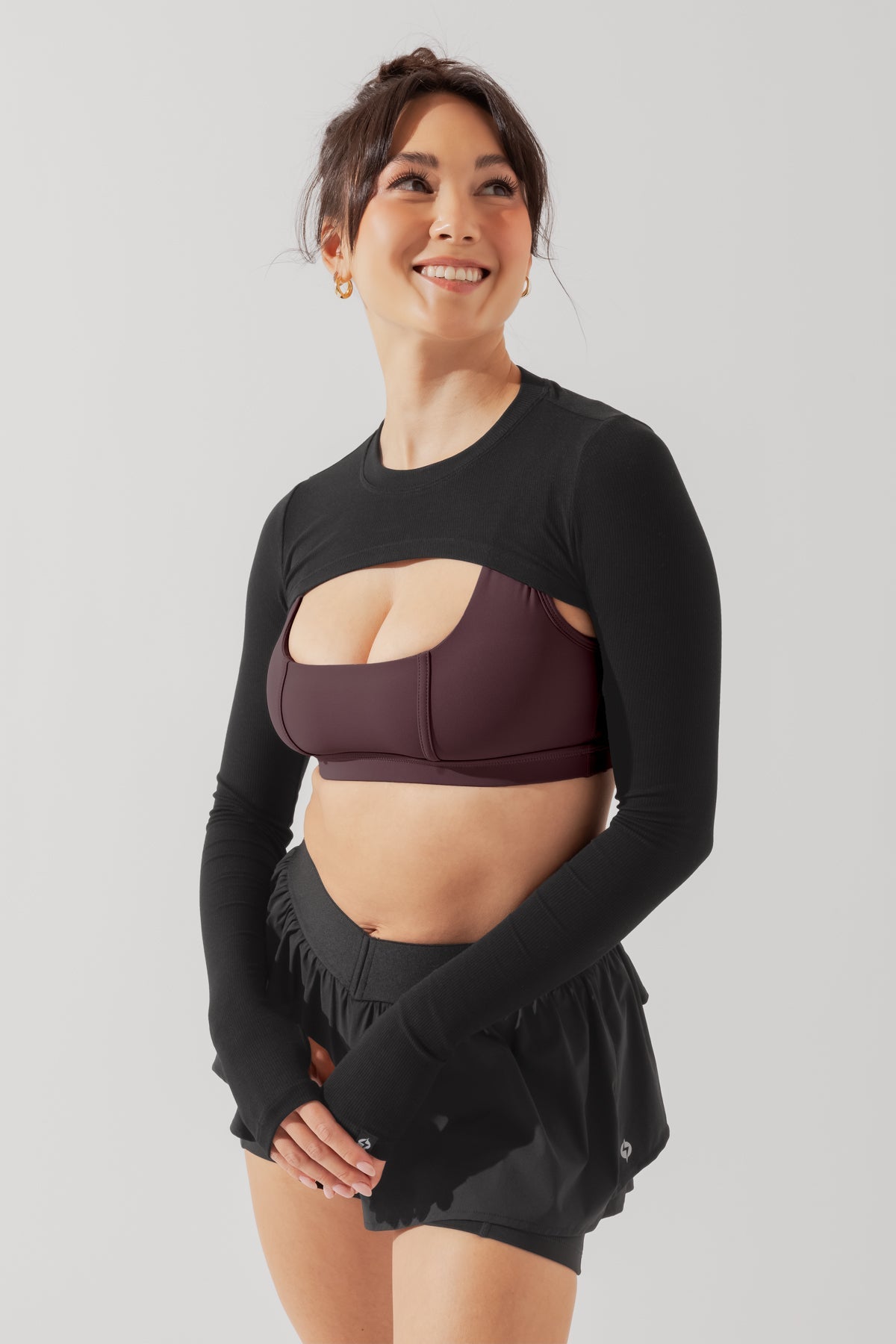 POPFLEX®Relevé Ribbed Shrug - Black - M.S Skincare