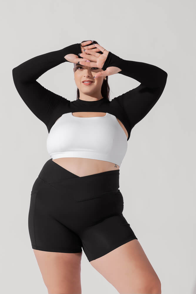 POPFLEX®Relevé Ribbed Shrug - Black - M.S Skincare