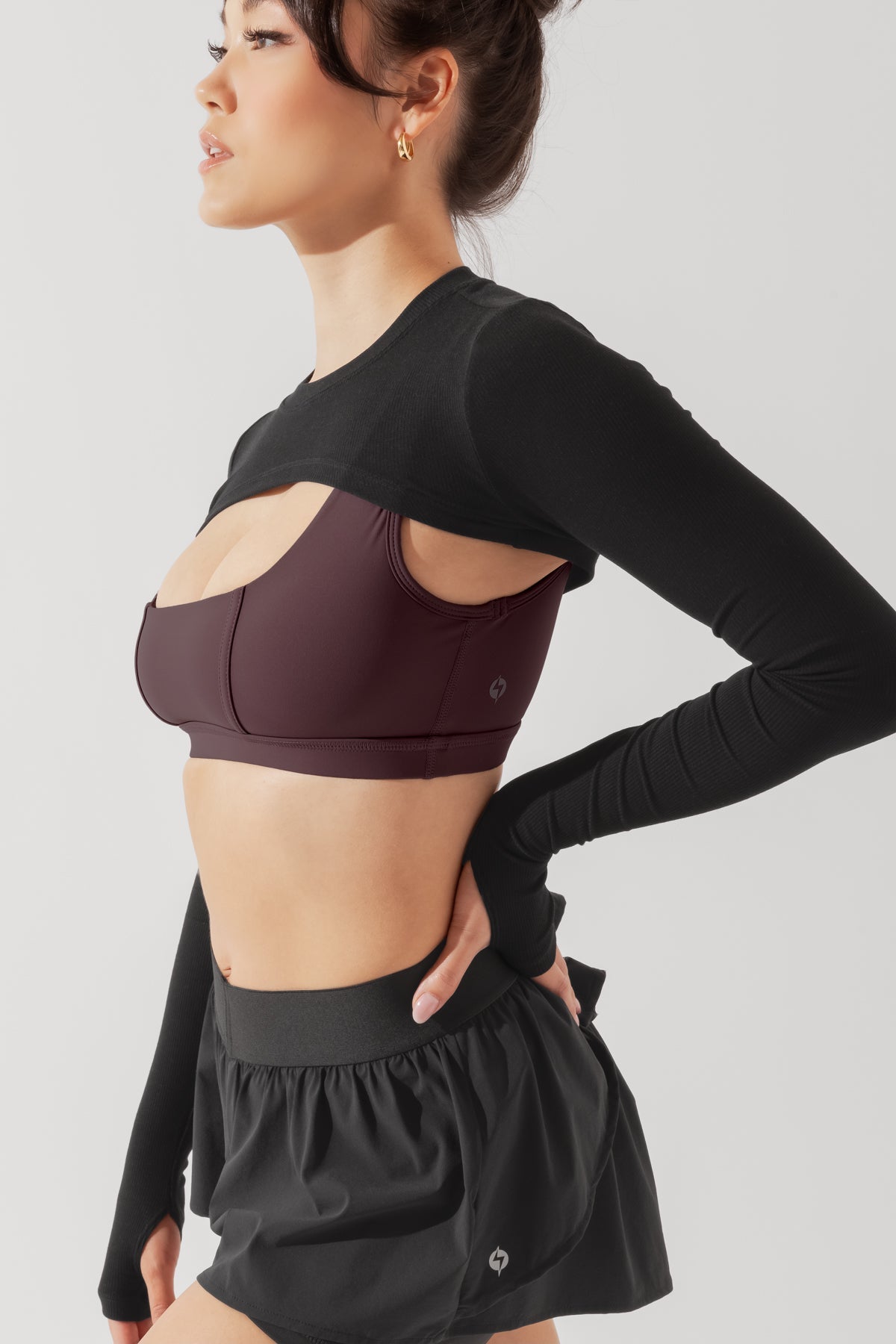 POPFLEX®Relevé Ribbed Shrug - Black - M.S Skincare