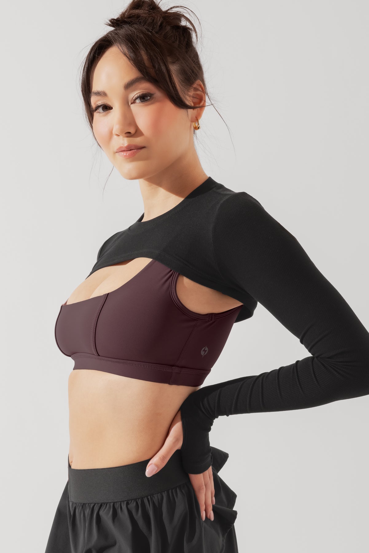 POPFLEX®Relevé Ribbed Shrug - Black - M.S Skincare