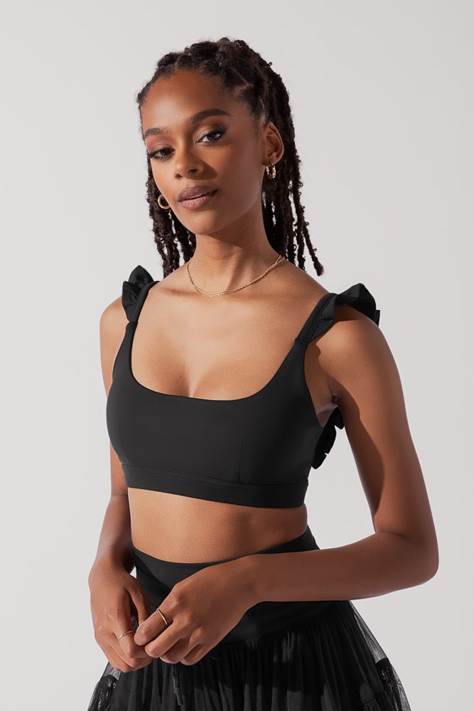 POPFLEX®Romance Ruffle Bra - Black - M.S Skincare