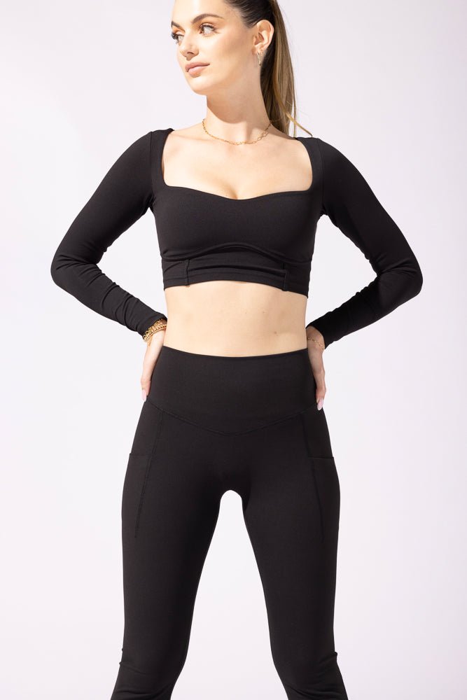 POPFLEX®Supersculpt™ Bell Bottom with Pockets - Black - M.S Skincare