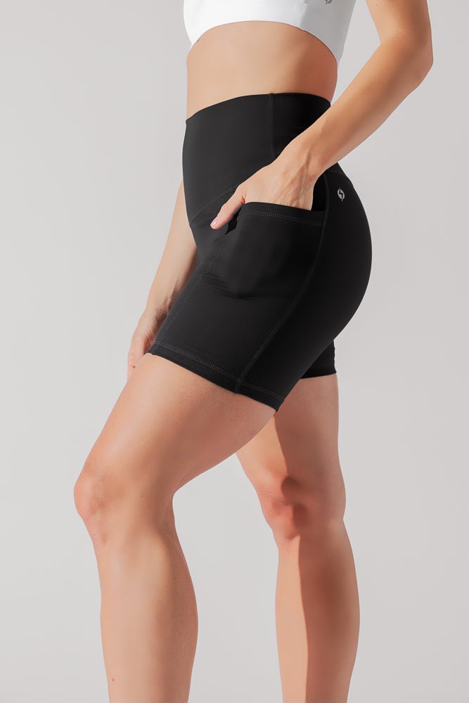 POPFLEX®Supersculpt™ Midi Short with Pockets - Black - M.S Skincare