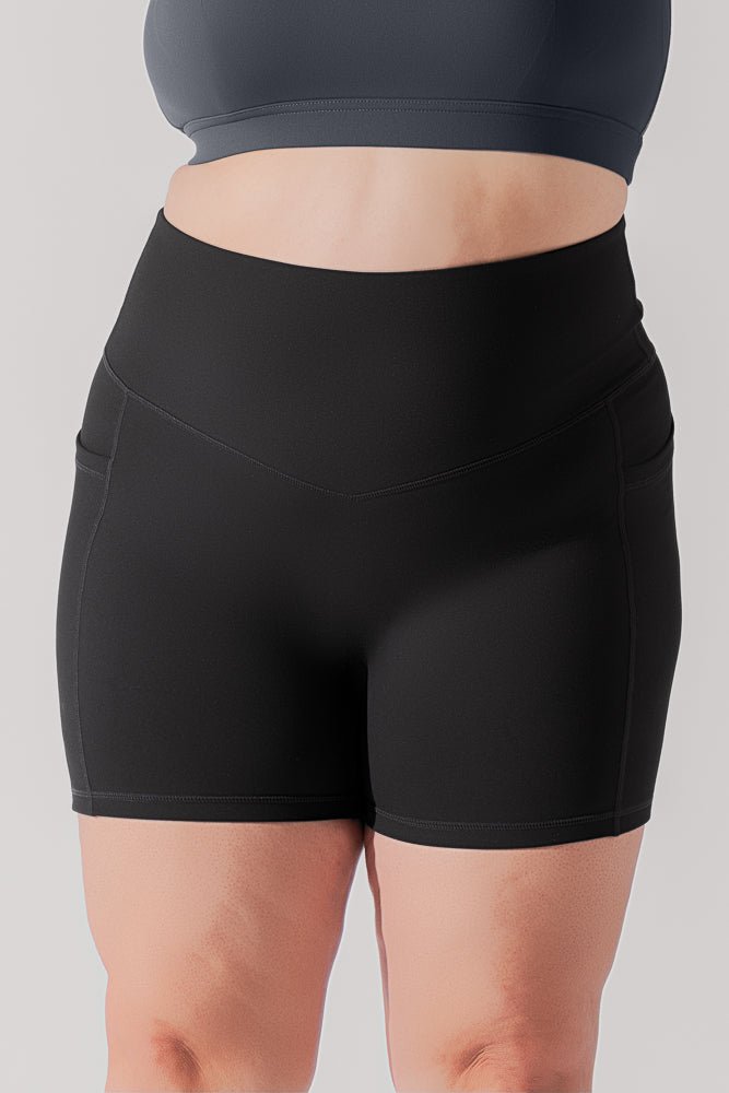 POPFLEX®Supersculpt™ Midi Short with Pockets - Black - M.S Skincare