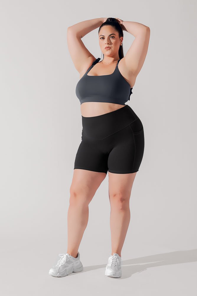 POPFLEX®Supersculpt™ Midi Short with Pockets - Black - M.S Skincare