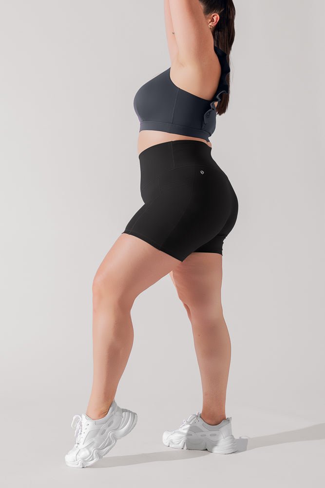 POPFLEX®Supersculpt™ Midi Short with Pockets - Black - M.S Skincare