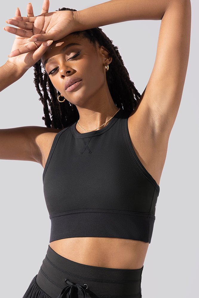 POPFLEX®Sweat Sesh Crop Top - Black - M.S Skincare