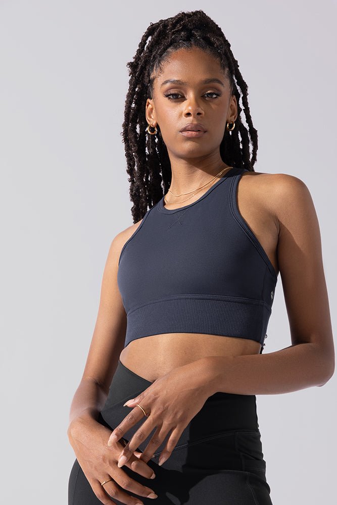 POPFLEX®Sweat Sesh Crop Top - Smoky Navy - M.S Skincare