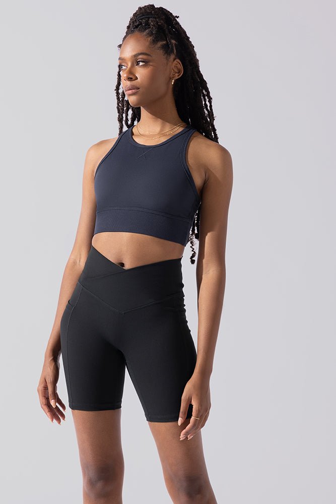 POPFLEX®Sweat Sesh Crop Top - Smoky Navy - M.S Skincare