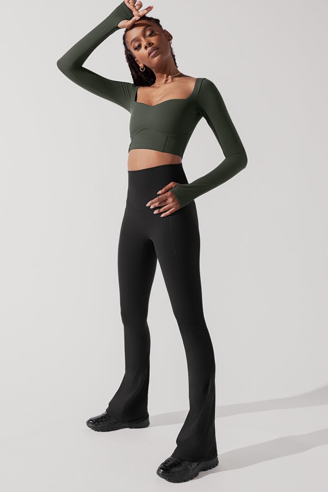 POPFLEX®Sweetheart Long Sleeve Crop Top - Forestwood - M.S Skincare