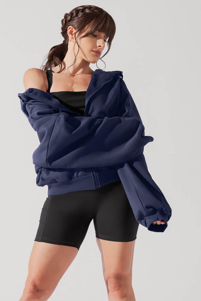 POPFLEX®Zip Cloud Hoodie - Academic Navy - M.S Skincare