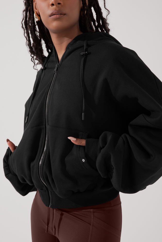 POPFLEX®Zip Cloud Hoodie - Black - M.S Skincare