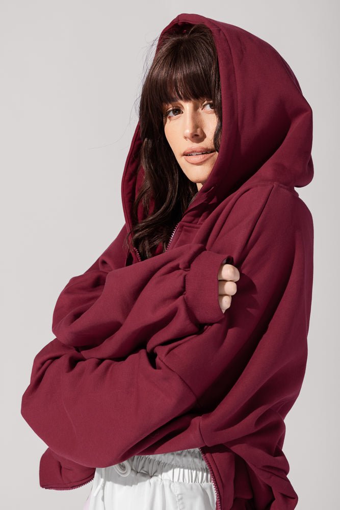 POPFLEX®Zip Cloud Hoodie - Crimson - M.S Skincare