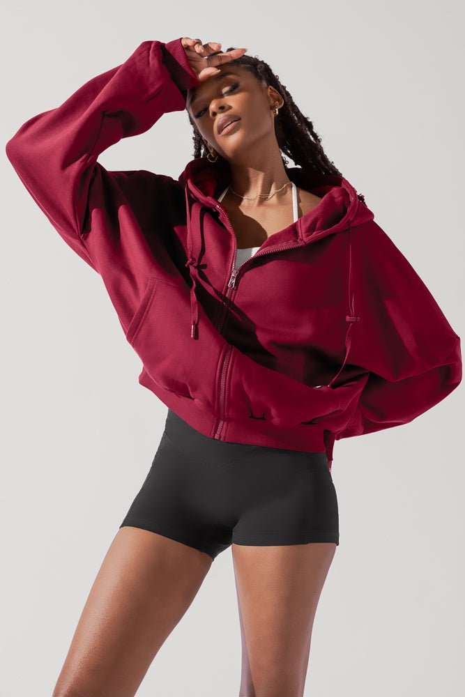 POPFLEX®Zip Cloud Hoodie - Crimson - M.S Skincare