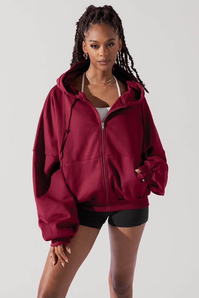 POPFLEX®Zip Cloud Hoodie - Crimson - M.S Skincare