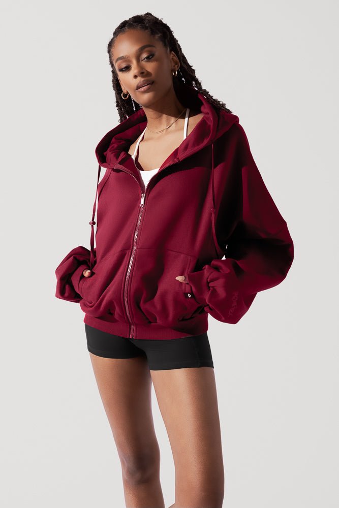 POPFLEX®Zip Cloud Hoodie - Crimson - M.S Skincare