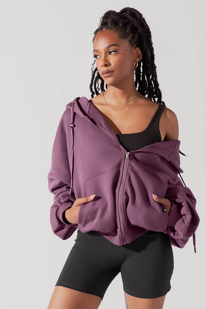 POPFLEX®Zip Cloud Hoodie - Deep Plum - M.S Skincare