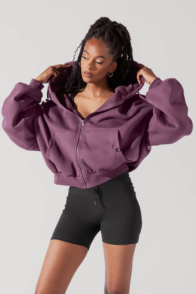 POPFLEX®Zip Cloud Hoodie - Deep Plum - M.S Skincare