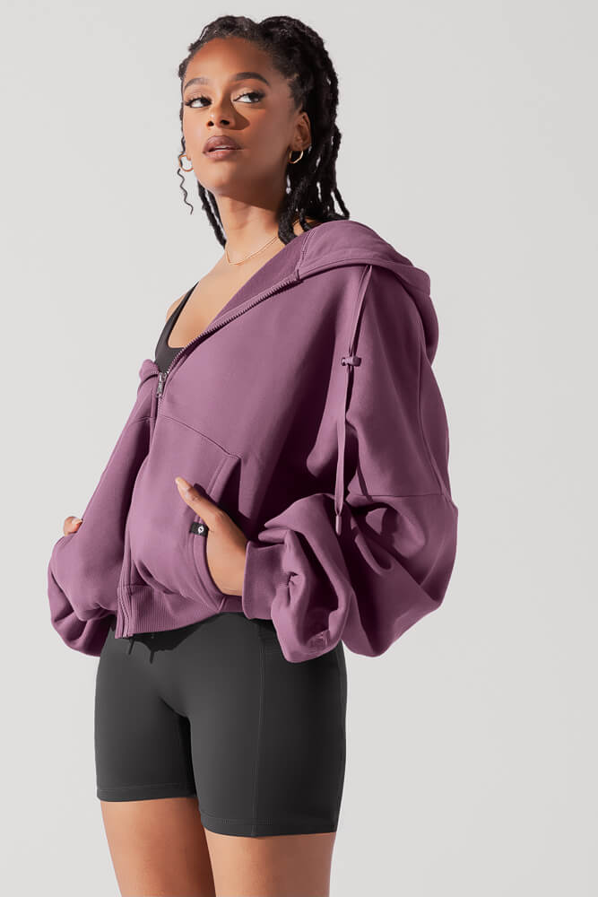 POPFLEX®Zip Cloud Hoodie - Deep Plum - M.S Skincare