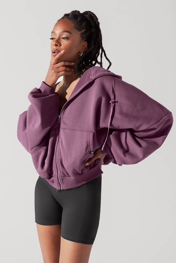 POPFLEX®Zip Cloud Hoodie - Deep Plum - M.S Skincare