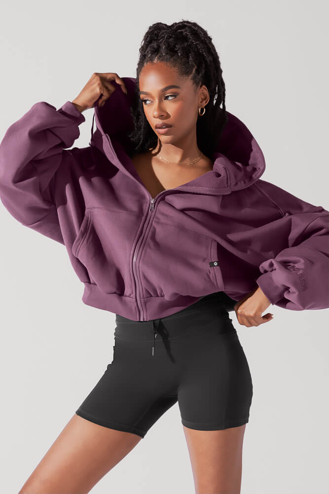 POPFLEX®Zip Cloud Hoodie - Deep Plum - M.S Skincare