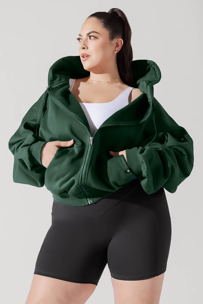 POPFLEX®Zip Cloud Hoodie - Game Time Green - M.S Skincare