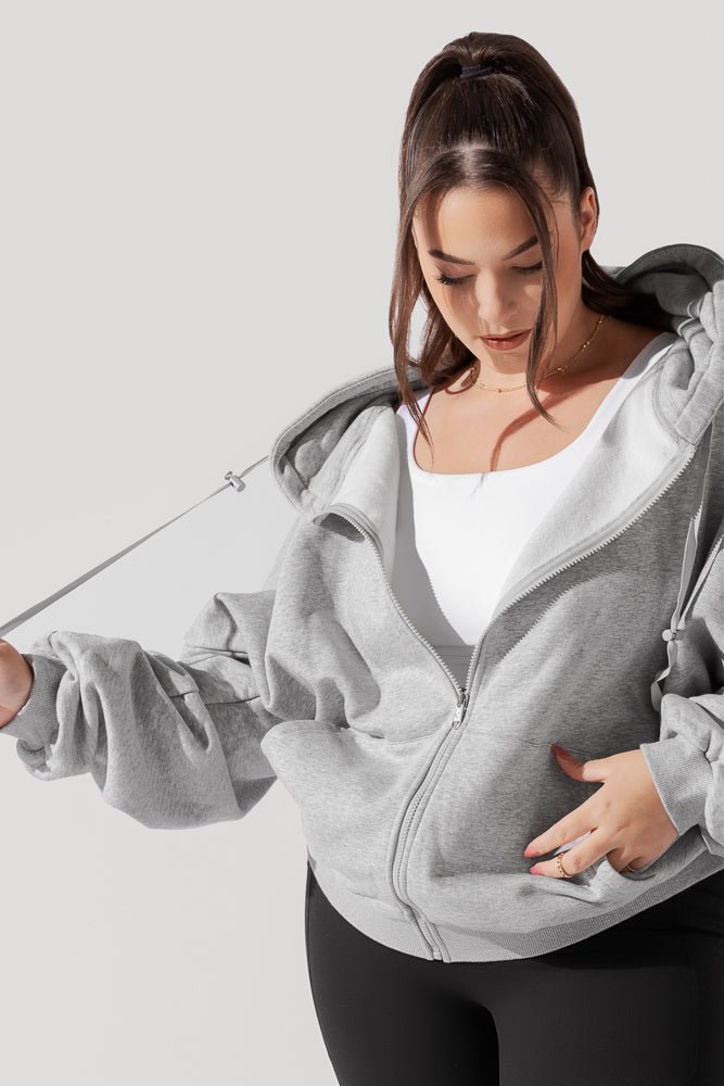 POPFLEX®Zip Cloud Hoodie - Heather Grey - M.S Skincare