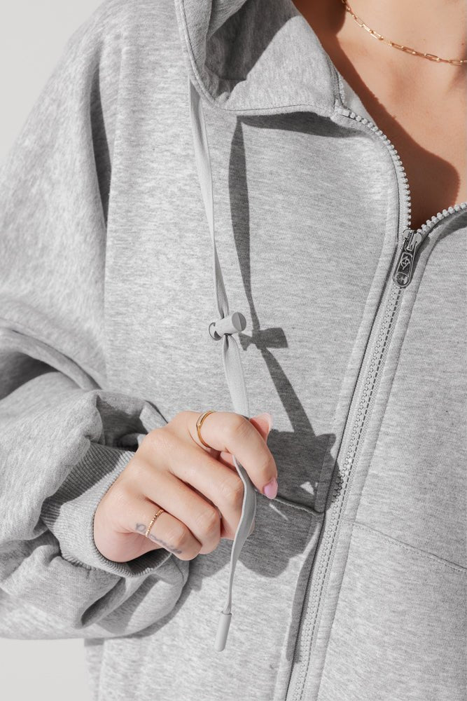 POPFLEX®Zip Cloud Hoodie - Heather Grey - M.S Skincare