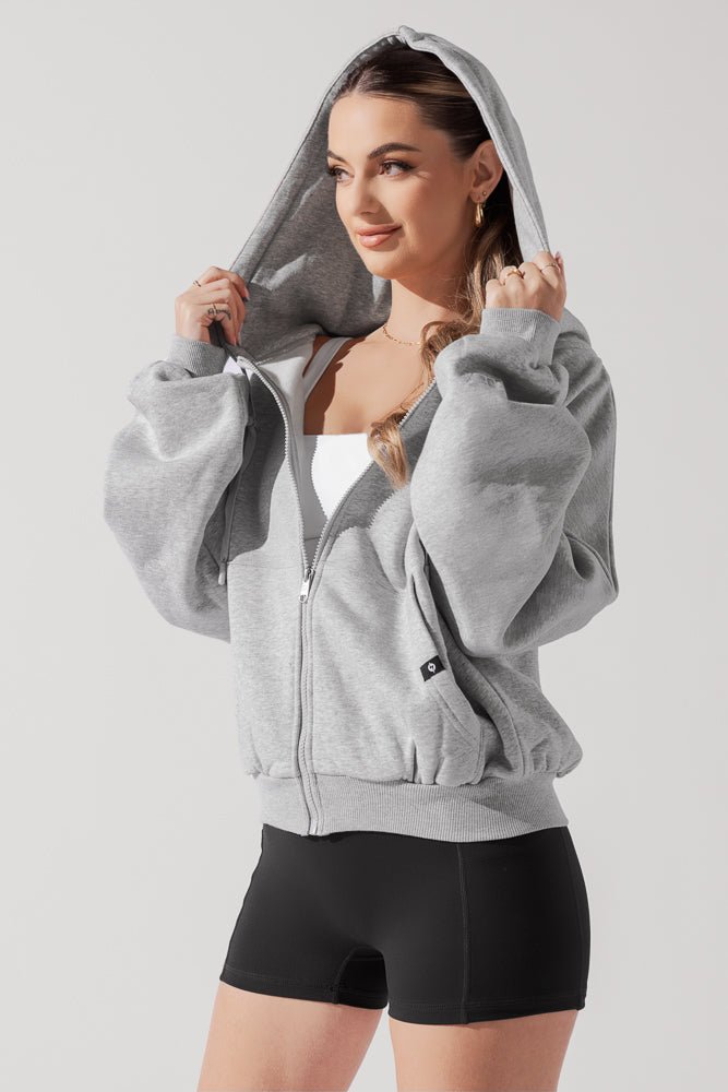 POPFLEX®Zip Cloud Hoodie - Heather Grey - M.S Skincare