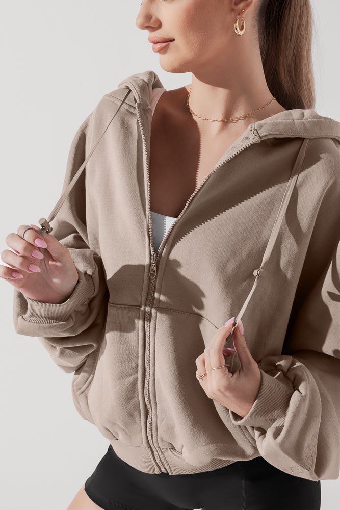 POPFLEX®Zip Cloud Hoodie - Taupe - M.S Skincare