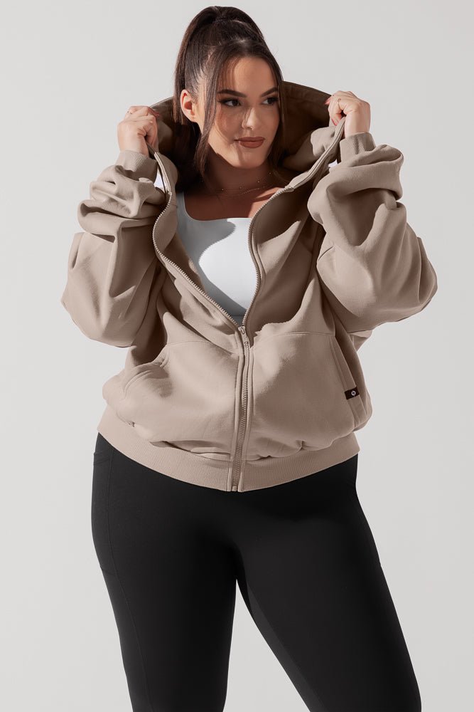 POPFLEX®Zip Cloud Hoodie - Taupe - M.S Skincare