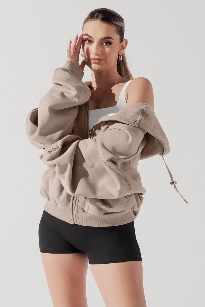 POPFLEX®Zip Cloud Hoodie - Taupe - M.S Skincare